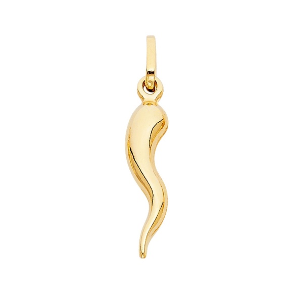 14K Yellow GoldCornicello Italian Horn Pendant